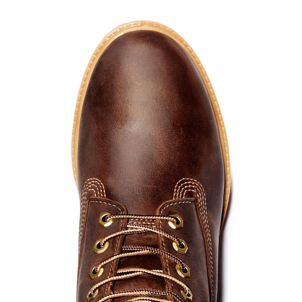 Bocanci 6-Inch Timberland Barbati Maro - Heritage Waterproof - Romania - VSNJZR620